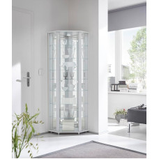 möbelando Trio Corner Display Cabinet 71 x 172 x 50 cm (W x H x D) White