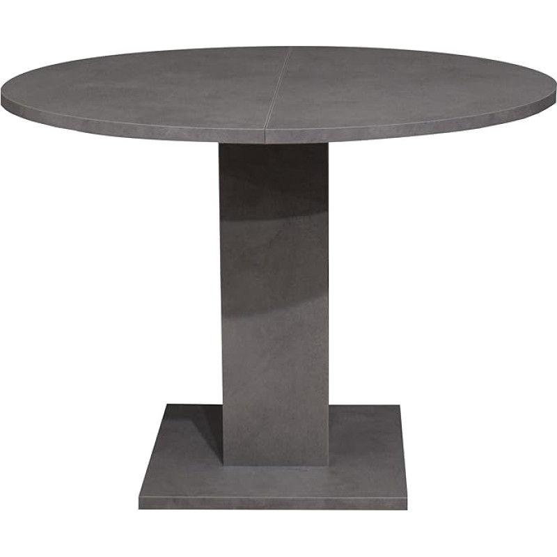 Tap/Rund_90 Dining Table Round Kitchen Table Graphite Grey Extendible 90 cm Diameter