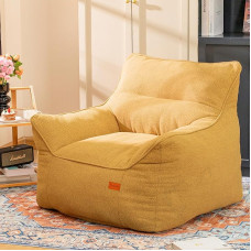 Cvortll Bean Bag Chair with Filling, Bean Bag Chair with Tufted Soft Armrests, Plush Sofa, Comfortable Chair, Large Bean Bag for Adults in Living Room, Bedroom