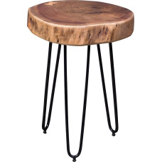 FineBuy Side Table Solid Acacia Wood 35 x 35 cm
