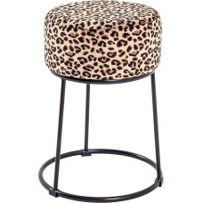 HAKU Möbel Art Deco Stool Design Black MDF Metal Textile Fabric Height 46 cm x Diameter 30 cm