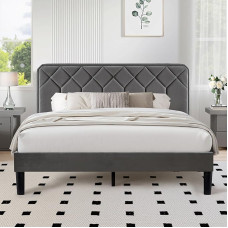 VECELO Double Upholstered Bed 4ft x 75
