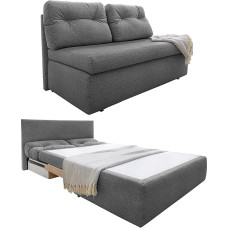 Practical Functional Sofa with Guest Bed Function, Sofa Bed W 136 x D 85 x H 86 cm, Couch with Sleep Function and Bed Box, Lying Surface 130 x 193 cm, Microfibre Fabric Cover in Grey / 15119