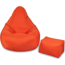 Loft 25 Gaming Bean Bag Outdoor Gaming Chair for Indoor Living Room Outdoor Water Resistant Ergonomic Design for Body Support (Orange, Bean Bag Set)