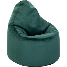 Loft 25 Capriccio Velvet Bean Bag Chair, Premium Velvet Bean Bag for Indoor Use for Home and Living Room, Ergonomic Design for Body Support (Bean Bag, Forest)