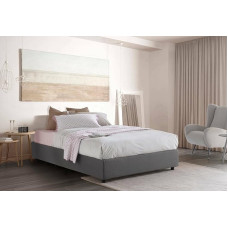 Talamo Italia - Dana Double Bed, Container Bed with Fabric Cover, 100% Made in Italy, Front Opening, Mattress 160 x 190 cm, Grey