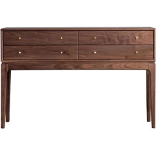 Entrance Table, Black Walnut Wood Entrance Table, Mid Century Modern Console with 4 Drawers, Side Table, Sofa Table, for Living Room, Entrance Area and Bedroom, Entrance Area Cabinet