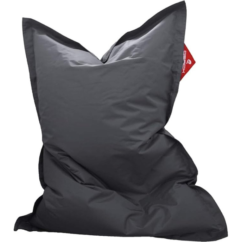 QSack Outdoorer Children's Bean Bag with Inner Cover and Toxproof Micro Beads, Tested for Harmful Substances, 100 x 140 cm (Dark Grey)
