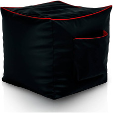 Italpouf Bean Bag Stool Cube Gaming Black with Bag for PS4, XBOX360, XboxOne, Nintendo Switch, Indoor & Outdoor, EPS Beads Filling, Waterproof