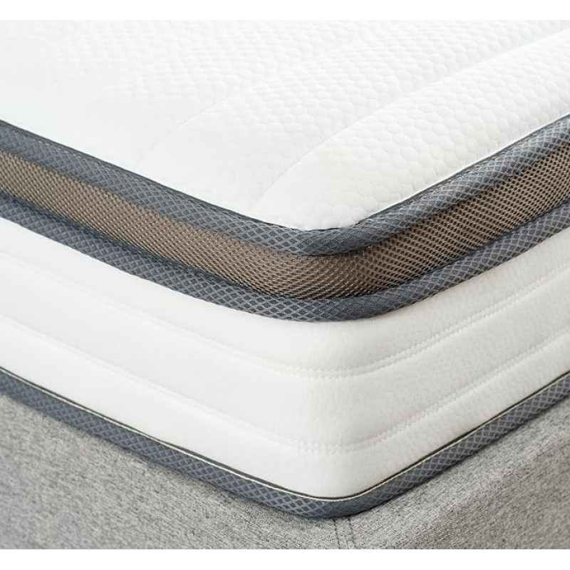 Z-hom 25cm Double Spring Mattress, Breathable Mattress, Medium Firm with Soft Fabric, Fire Resistant Barrier, Skin-Friendly, Durable, Double Bed (Double 135 x 190 x 25 cm)