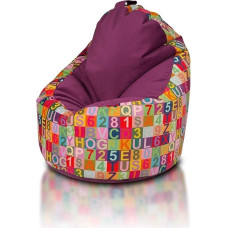 Ecopuf Yoko Modern Padded Bean Bag - Removable Velvet Microfibre Bean Bag - 70 x 75 cm