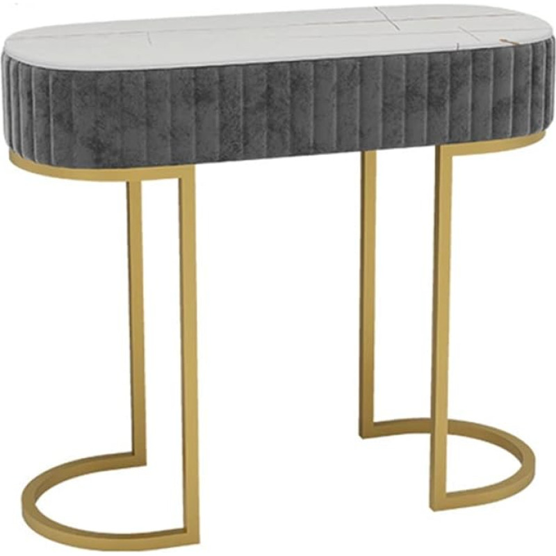 Console Sofa Table, Console Table, Rock Slab Sofa Side Table, Super Slim Iron Console Table with Marble Top and Drawers, High Wide Hallway Console Table with Soft Sponge Edge