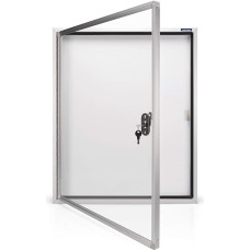 magnetoplan CC Display Case 6 x A4 with Safety Glass for Outdoor Use White/Aluminium/Grey