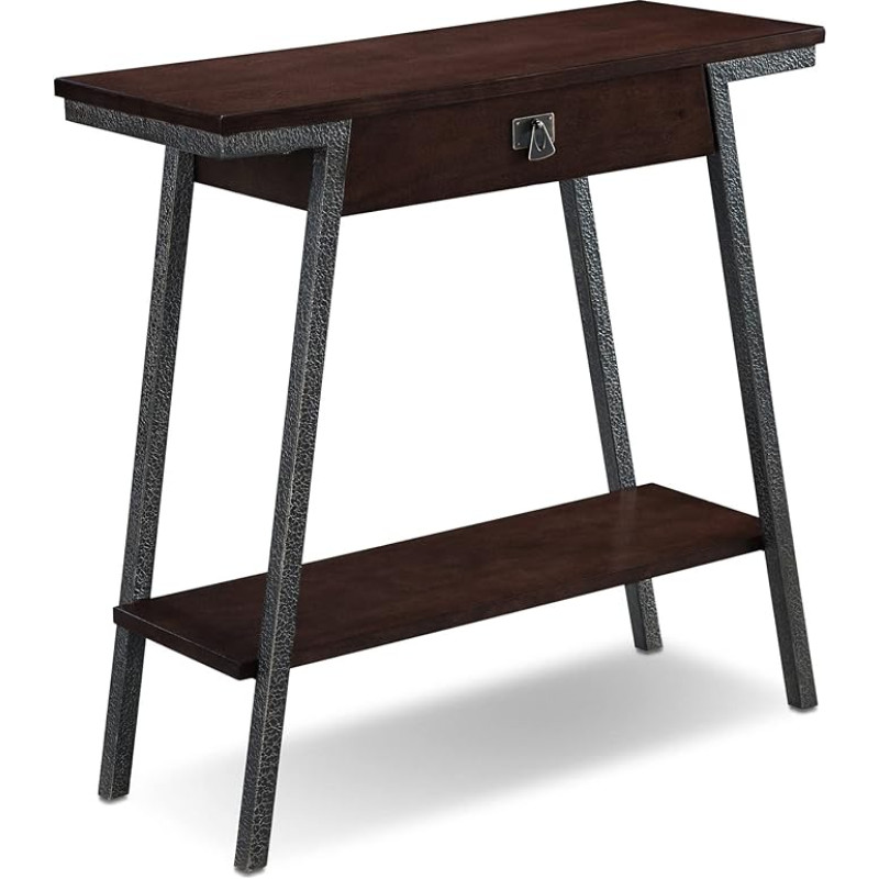 Leick Empiria Modern Industrial 2 Drawers Hall Console - Walnut