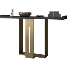 Vickyliou Entrance Table, 39.37 Inch Modern Console Table Made of Artificial Marble with Metal Legs for Entrance Area, Console Table with Storage