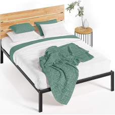 Zinus Paul Metal and Pine Platform Bed with Wooden Slatted Frame / Mattress Base / No Box Spring Required / Sturdy Wooden Slatted Frame / Quick, Easy Assembly / 160 x 190 cm