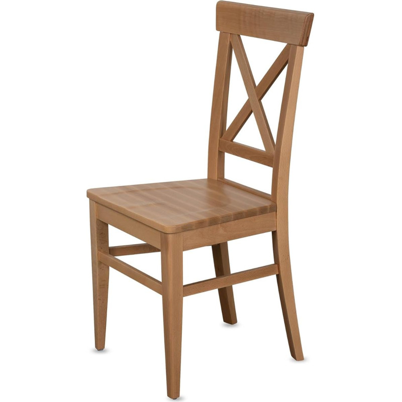KEHO Dining Room Chairs Set of 2 (CH24) up to 150 kg - Made of Solid Beech Wood - Dining Room Chairs - Ready Assembled (Natural)