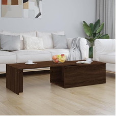 Natulvd Modern Coffee Table, 100-150 cm, Extendable Coffee Tables, Simple Modern Centre Table for Living Room, Home Office, Easy Assembly, Brown + Oak