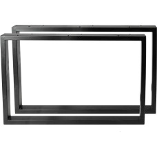 Montixx® 2 x (1 Pair) Square Coffee Table & Table Runners Bench Table Base W 60 cm x H 40 cm Black Iron Powder Coated