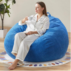 Hobestluk Adult Bean Bag 1.91m Bean Bag with Filling Removable Cover for Bedroom Living Room (Large, Blue)