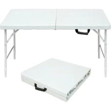 SIDIFU Klapptisch, 122 cm, tragbar, Kunststoff, höhenverstellbar, mit Tragegriff, für Esszimmer, Picknick, Party, Camping (weiß)