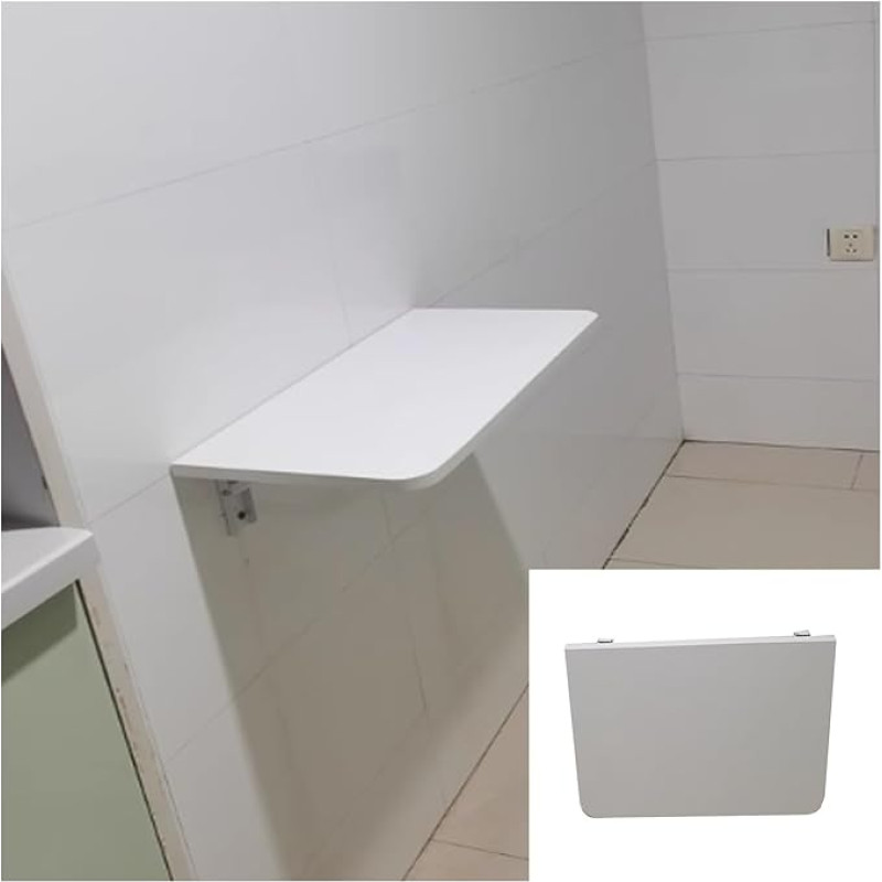 Wandmontierter klappbarer Esstisch, platzsparender Wandschreibtisch für Zuhause, Büro, Garage und Küche, vielseitiger Klapptisch, Weiß (90 x 30 cm) – perfekt für kleine Räume