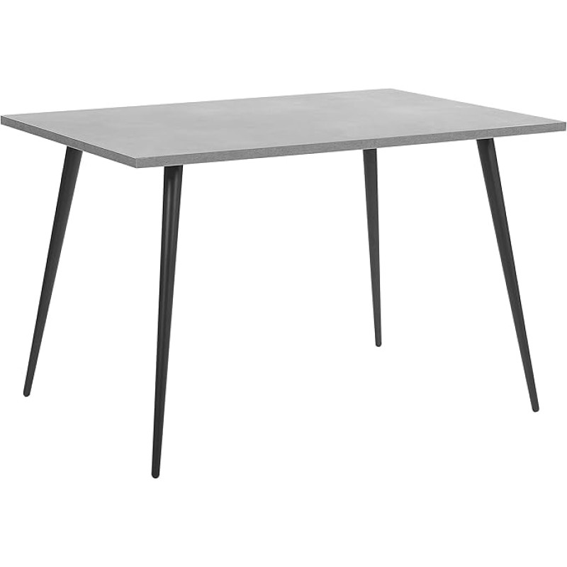 Modern Santiago Dining Table Concrete Look Grey Metal Frame Black 120 x 80 cm
