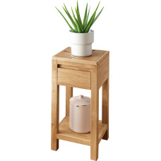 möbelando KM-0660 Side Table Made of Solid Wild Oak Oiled 30 x 60 x 30 cm (W x H x D)