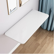 Fold Down Wall Mounted Table - Space-Saving Floating Laundry & Kitchen Countertop Easy Assembly Folding Dining Table for Home Office Study & Restaurant Use.