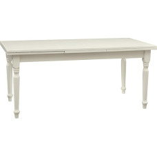 Country style solid lime wood antiqued white finish W180xDP90xH80 cm sized extensible table