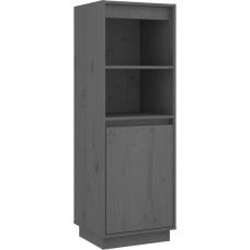 KTHLBRH Living Room Cabinet, Dining Room Cabinet, Highboard, Grey, 37 x 34 x 110 cm, Solid Pine Wood for Kitchen, Living Room, Lounge Room