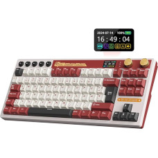 RK ROYAL KLUDGE M87 Mechanical Keyboard Wireless with Display and Double Button, Gasket 75% Gaming Keyboard TKL, QWERTZ Bluetooth/2.4Ghz/USB-C RGB, 7500 mAh, Hot Swap Linear Creamy Switches