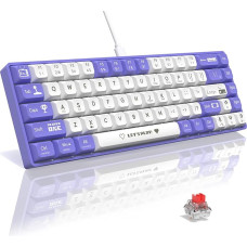 AK680 65% Wired Hotswap Mechanical Gaming Keyboard, 68 Keys Portable Anti-Ghosting, Rainbow Lighting Programmable, EVA Sandwich, Ergonomic, Sleeve Red Switch for MAC/Win Purple