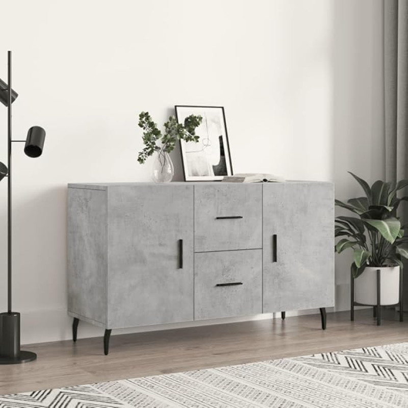 Annlera Sideboard Storage Cabinet Stylish Cabinet Modern Buffet Cabinet Side Cabinet for Living Room Bedroom or Hallway Minimalist Design Concrete Grey 100 x 36 x 60 cm