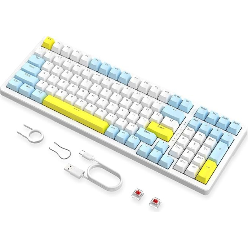 MAGIC-REFINER K3MAX Gaming Keyboard, Mechanical Keyboard 18 RGB Backlit Wired, Apex Pro TKL Keyboard Hot Swap 100 Keys with Numpad, Anti-Ghosting, EVA Foam, Red Switches, Win/Mac