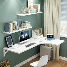 ZDFTGKM Faltbare hängende Studiertisch, Waschraum faltbare Wandhalterung schwere stabile stabile für Wohnung, Studie, Schlafzimmer Küche Restaurant (milchweiß, 100