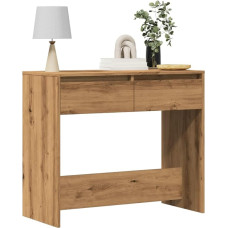 Makastle Console Table with 2 Drawers, Narrow Sofa Table, Decorative Table, Entrance Table for Living Room, Hallway, Entrance, Coffee Table Behind Sofa, Easy Assembly, Artisan Oak 89 x 41 x 76.5 cm