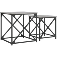 vidaXL Set of 2 Grey Sonoma Wood Composite Tables