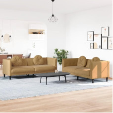 Juroupi 3209266 2-Piece Sofa Set with Cushion Sofa Living Room Sofa Set Sofas for Living Room Brown Velvet