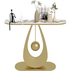 HARELA Narrow Console Table, Entrance Area Decorative Table, Simple Living Room Sofa Table, Modern Side Table, Farm Table for Entrance, Hallway, Living Room (Gold B, 120 cm / 47.2 inches)