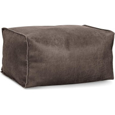 Lounge Pug, Pouf Footstool Vintage Leather Slate Grey