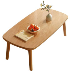 Japanischer zusammenklappbarer niedriger Couchtisch, tragbar, multifunktionales Design für Schlafzimmer, Wohnzimmer und Balkon, keine Montage erforderlich, 100 cm, Original-Holz-Finish