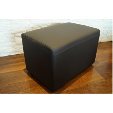 Quattro Meble Dark Brown Real Leather Stool 60 x 40 x 40 cm Cowhide Seat Cube Footstool Upholstered Stool Real Leather Puff