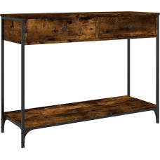 Makastle Console Table Hallway Table Decorative Living Room Bedroom Standing Shelf Side Table Sofa Table Entrance Table Behind Sofa Smoked Oak 100 x 34.5 x 75 cm Wood Material