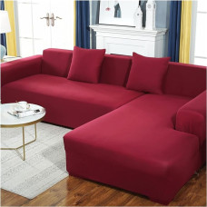 GODENI Elastisches Ecksofa Chaise Covers for Wohnzimmer Lounge Sessel 3-Sitzer-Sets Elastische Couch-Sitz Silipcover Haustiermöbel Sofagarnitur (Color : Maroon, Size : 4seats 235-300cm-1pc)