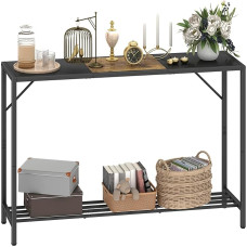 LAATOOREE Console Table 41.7 Inch Industrial Entrance Table with Shelf Narrow Sofa Table for Hallway Entrance Hall Foyer Corridor Living Room - Wood Effect Metal Frame