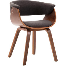 vidaXL Dining Room Chair, Dining Chair with Backrest, Kitchen Chair with Wooden Frame, Chair for Dining Room, Kitchen, Living Room Chair, Grey Bentwood Fabric