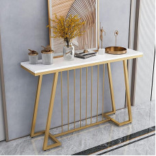 HADECOLL Entrance Table, Console Table, Buffet Table Accent Cabinet, Narrow Coffee Table, Console Coffee Bar Cabinet, Entrance Table for Hallway, Entryway, Living Room, Foyer, Gold, 80 cm