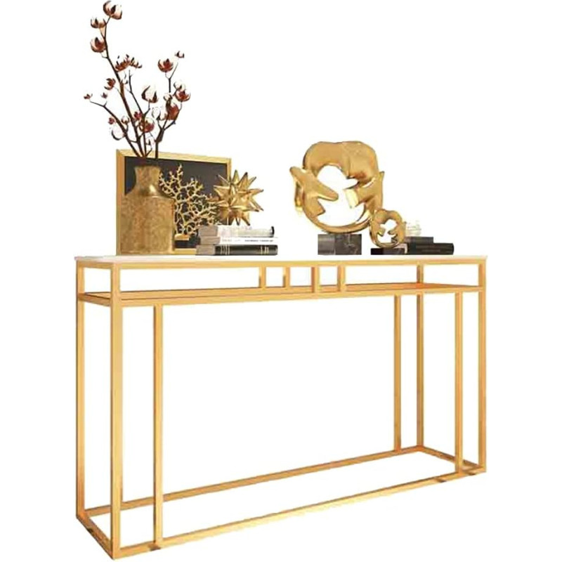 HADECOLL Side Table Marble Entrance Table Console Modern Minimalist Flower Stand Hotel Decoration Table 31.4 x 11.8 x 31.4 Inches