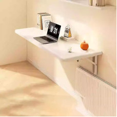 Zusammenklappbarer Tisch zur Wandmontage, platzsparend, faltbarer Schreibtisch für Küche, Esszimmer, Büro und Wäsche (weiß, 60 x 24 cm), kompaktes und vielseitiges Design für kleine Räume